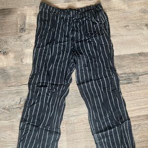 Black striped American eagle dress pants w/drawstring